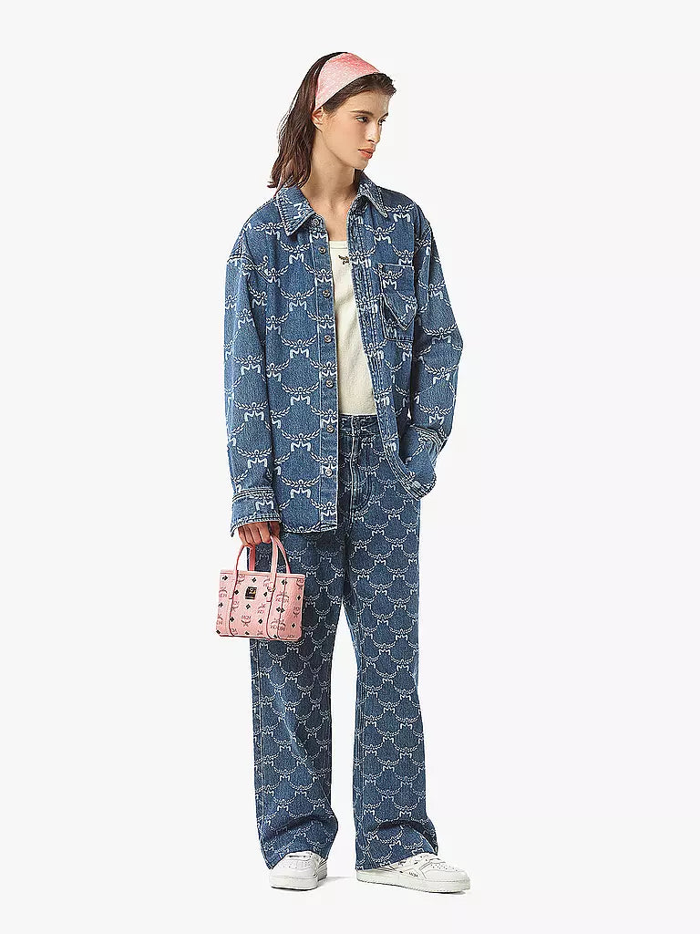 MCM Toni MINI Shopper mit Reissverschluss oben in Visetos