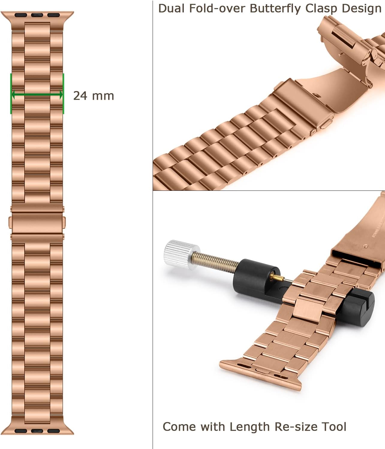 Kompatibel mit Apple Watch Armband Rose Gold