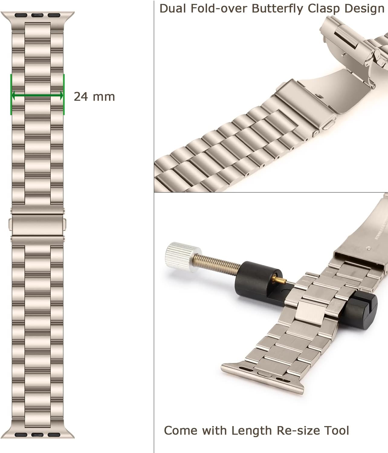 Kompatibel mit Apple Watch Armband Silber